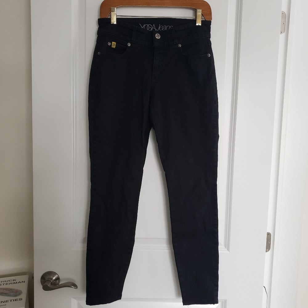 Second Yoga Jeans Black Skinnies Ankle Size 27